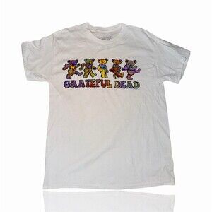 Liquid Blue Grateful Dead Dancing Bears Graphic T-Shirt Mens M White